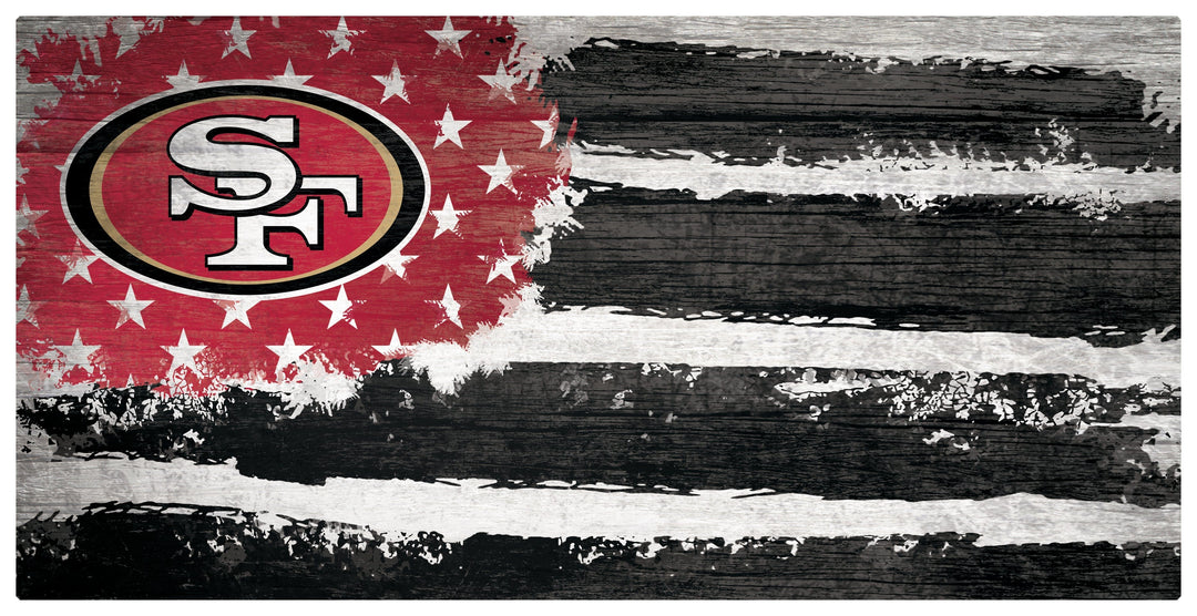 Dynasty Sports & Framing Signs/Plaques - Flag San Francisco 49ers Team Flag Wooden Sign