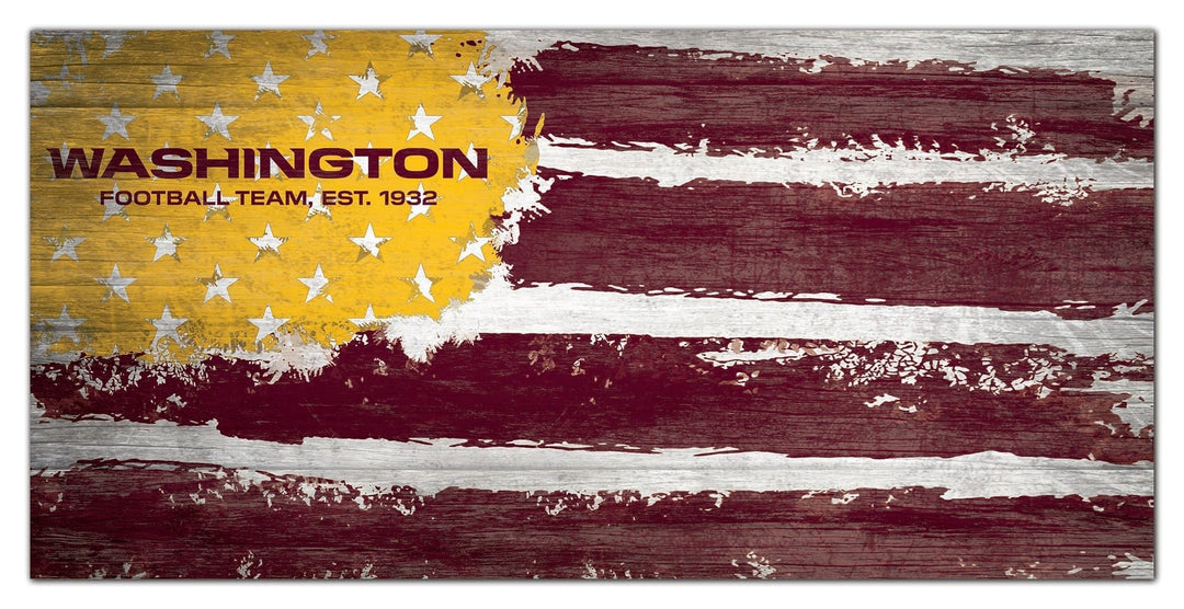 Dynasty Sports & Framing Signs/Plaques - Flag Washington Football Team Flag Wooden Sign