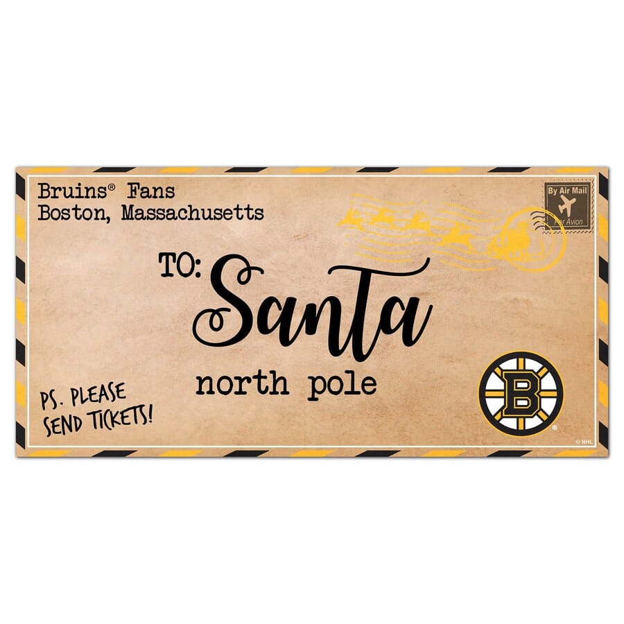 Dynasty Sports & Framing Signs/Plaques - Holiday Boston Bruins 6'' x 12'' Letter to Santa Sign