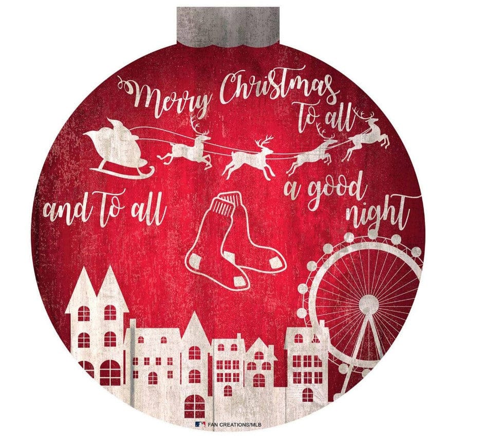 Dynasty Sports & Framing Signs/Plaques - Holiday Boston Red Sox 12" Christmas Village Wall Art Wood Sign