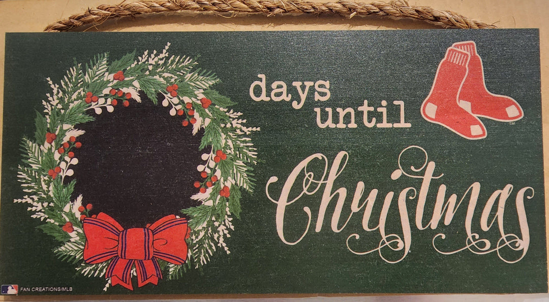 Dynasty Sports & Framing Signs/Plaques - Holiday Boston Red Sox 6'' x 12'' Days Until Christmas Wood Sign