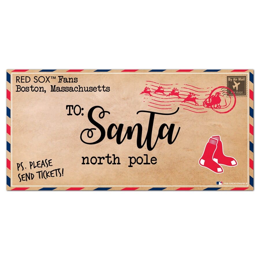 Dynasty Sports & Framing Signs/Plaques - Holiday Boston Red Sox 6'' x 12'' Letter to Santa Sign