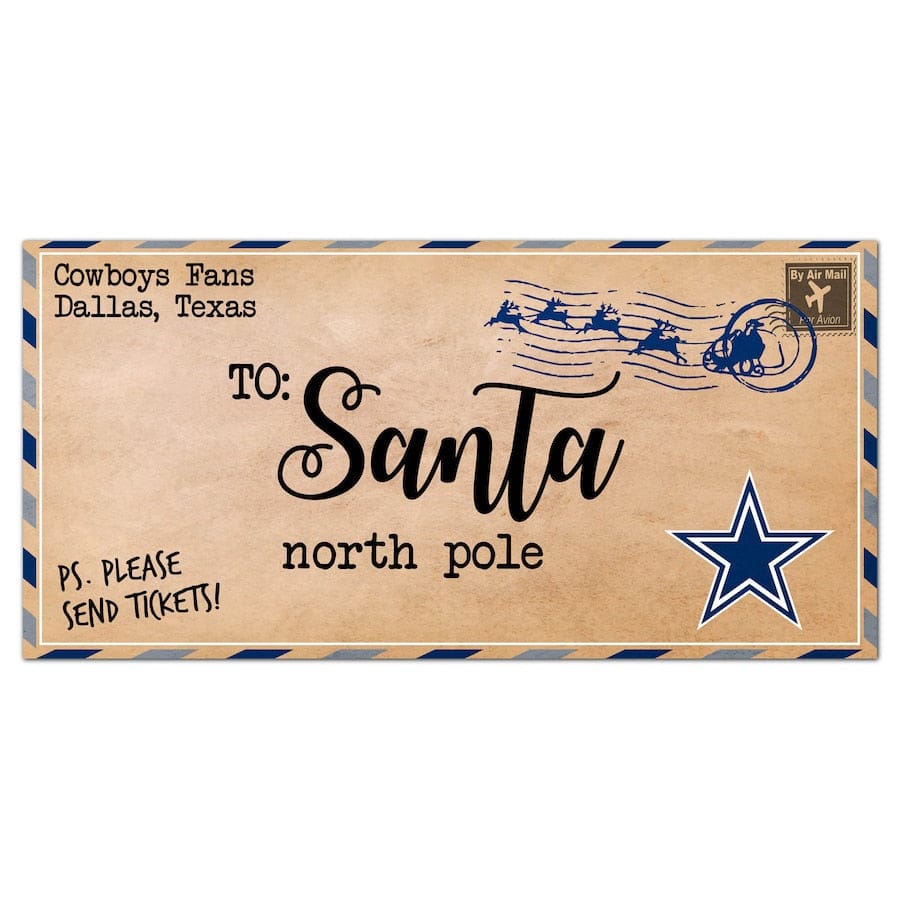 Dynasty Sports & Framing Signs/Plaques - Holiday Dallas Cowboys 6'' x 12'' Letter to Santa Sign