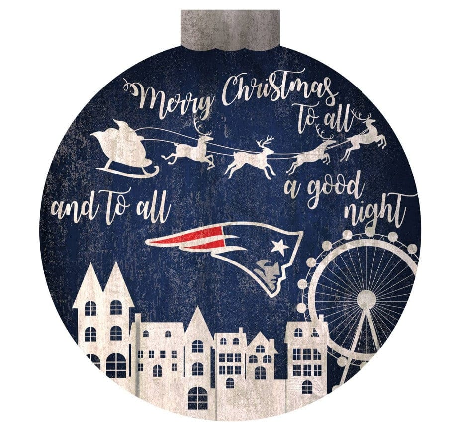 Dynasty Sports & Framing Signs/Plaques - Holiday New England Patriots 12" Christmas Village Wall Art Wood Sign