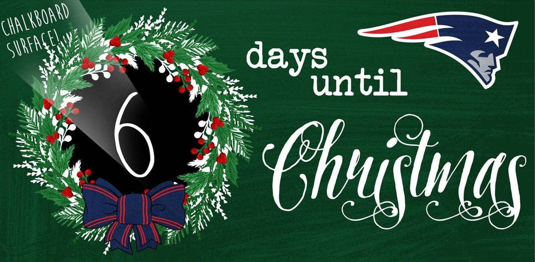 Dynasty Sports & Framing Signs/Plaques - Holiday New England Patriots 6'' x 12'' Days Until Christmas Wood Sign