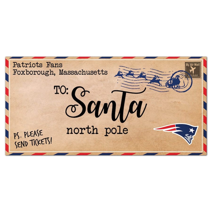 Dynasty Sports & Framing Signs/Plaques - Holiday New England Patriots 6'' x 12'' Letter to Santa Sign