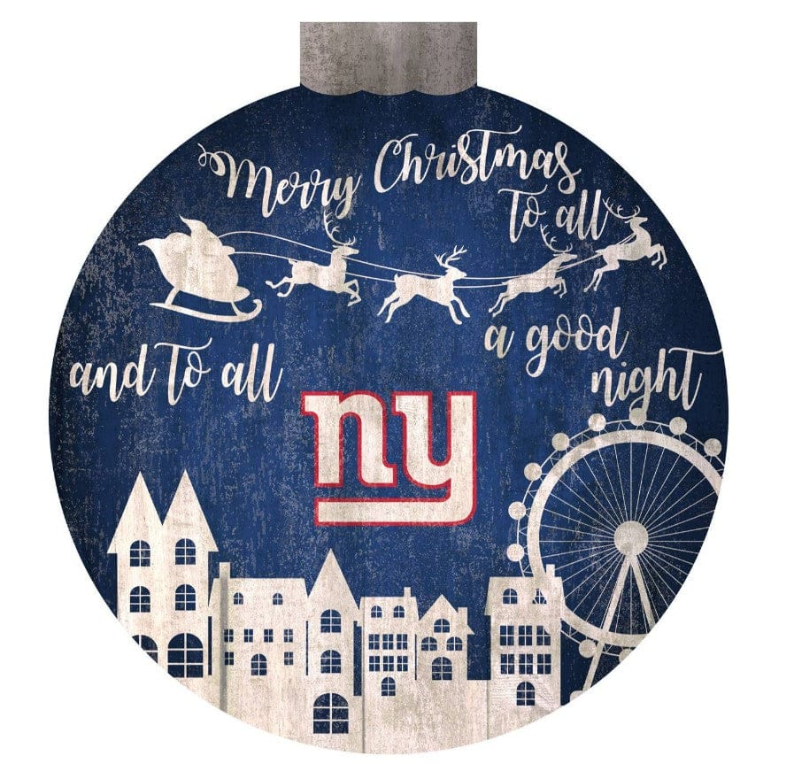 Dynasty Sports & Framing Signs/Plaques - Holiday New York Giants 12" Christmas Village Wall Art Wood Sign
