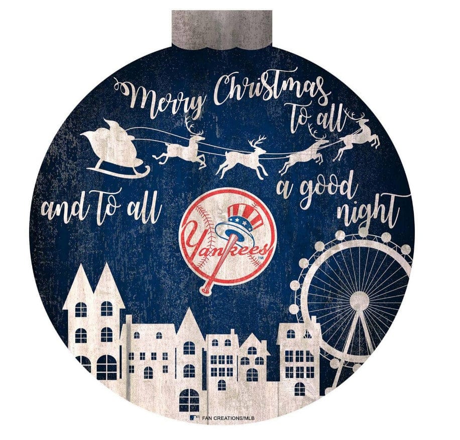 Dynasty Sports & Framing Signs/Plaques - Holiday New York Yankees 12" Christmas Village Wall Art Wood Sign