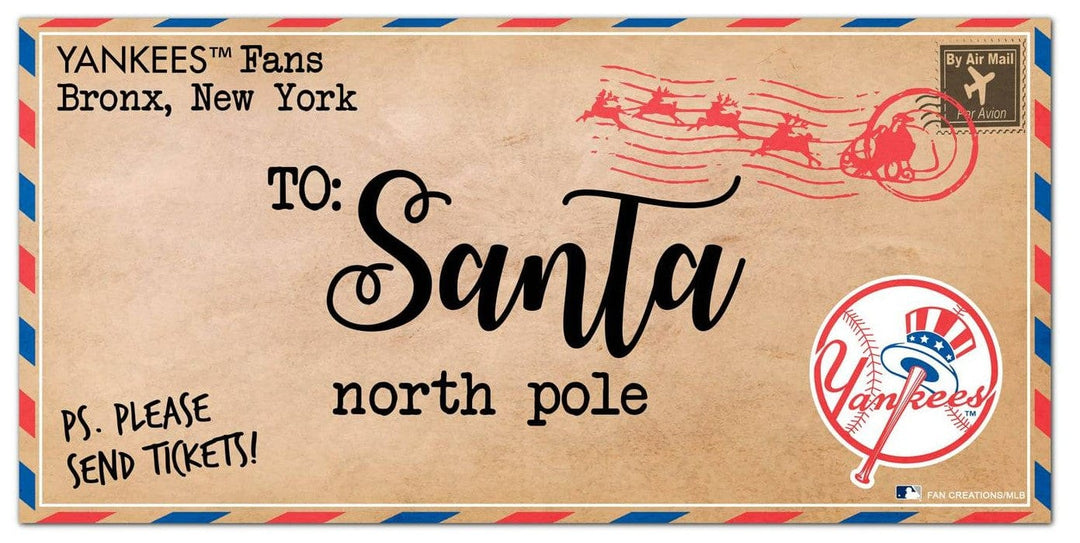 Dynasty Sports & Framing Signs/Plaques - Holiday New York Yankees 6'' x 12'' Letter to Santa Sign