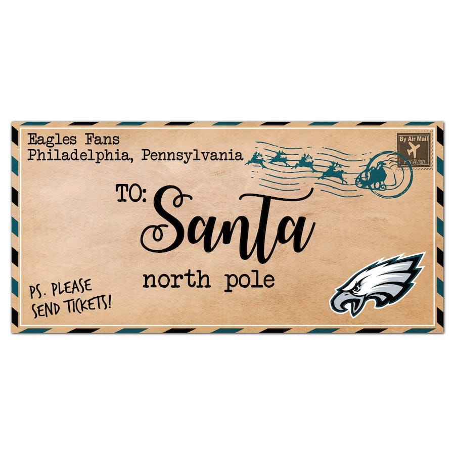 Dynasty Sports & Framing Signs/Plaques - Holiday Philadelphia Eagles 6'' x 12'' Letter to Santa Sign