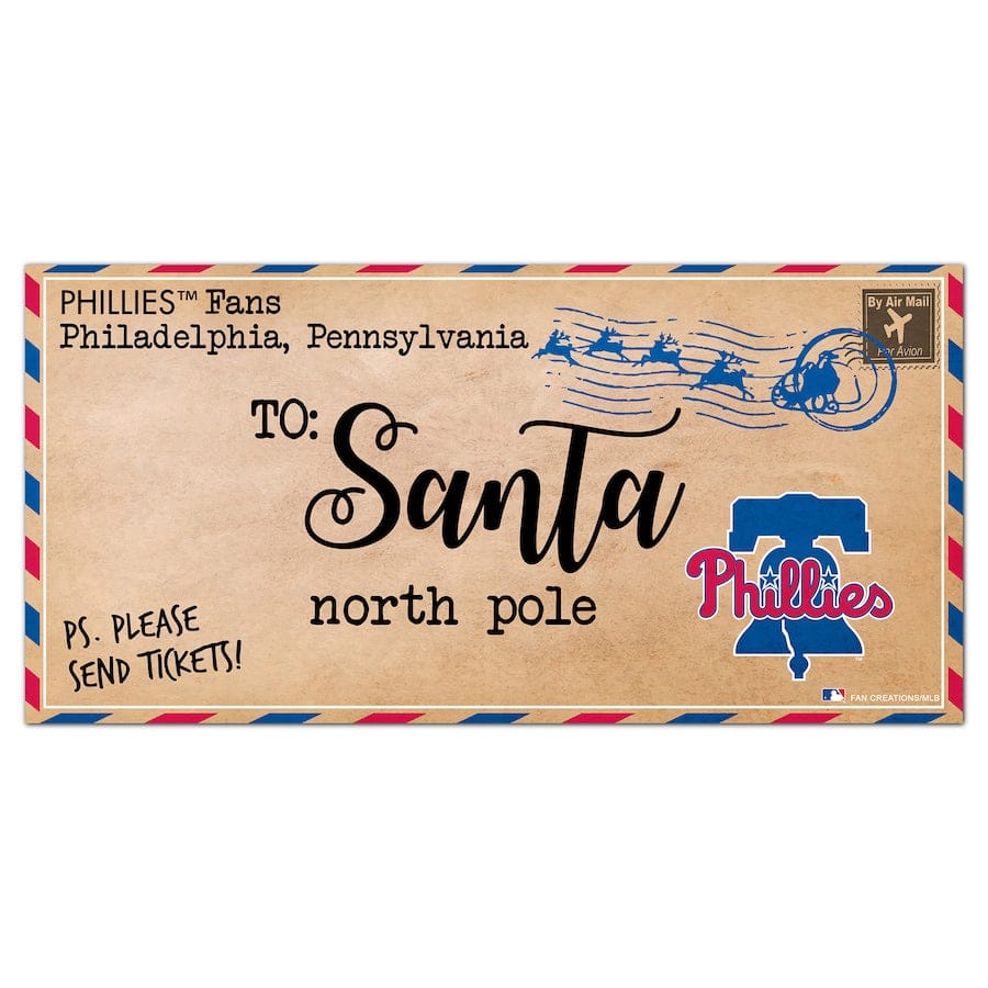 Dynasty Sports & Framing Signs/Plaques - Holiday Philadelphia Phillies 6'' x 12'' Letter to Santa Sign