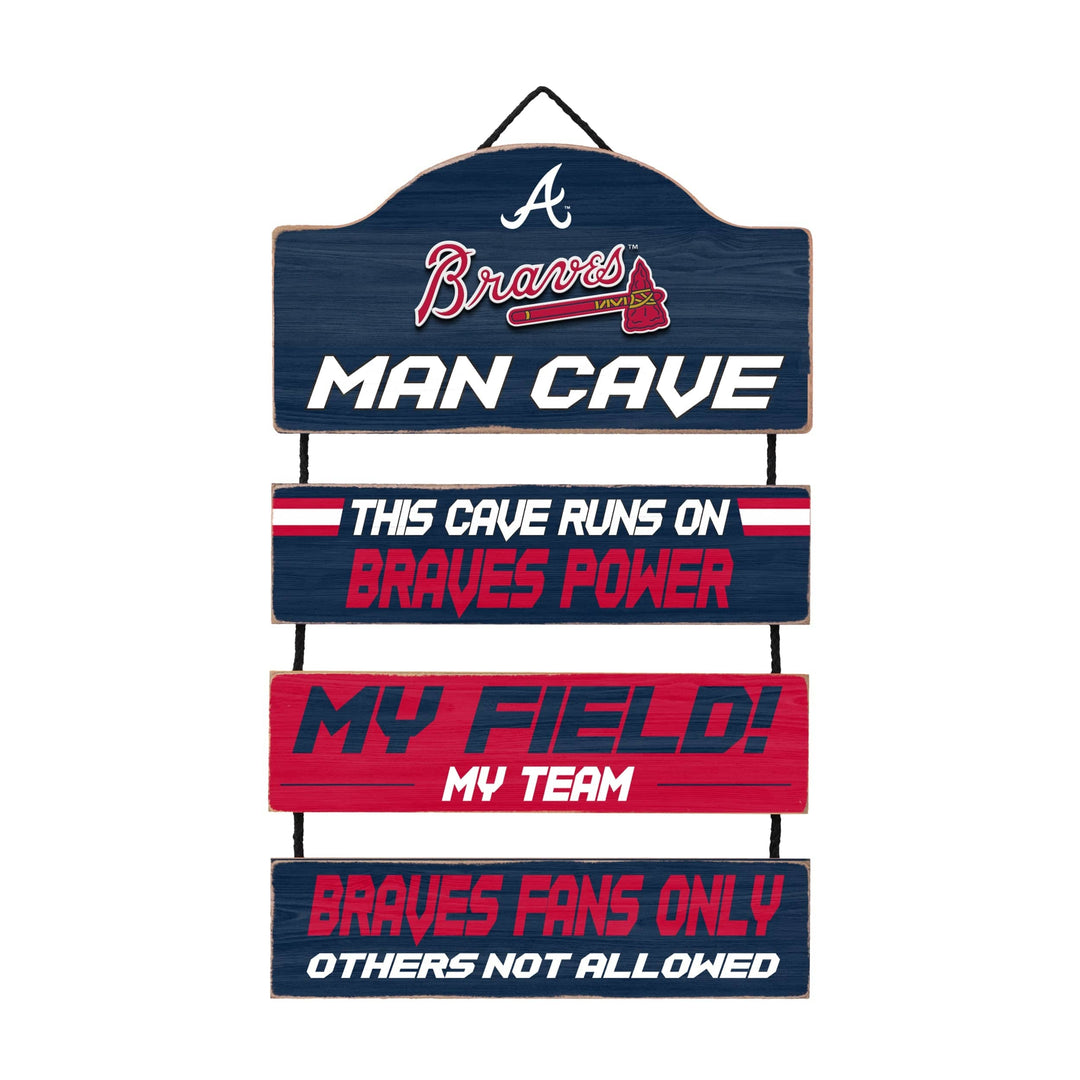Dynasty Sports & Framing Signs/Plaques - Man Cave Dangle Atlanta Braves Wooden Man Cave Dangle Sign