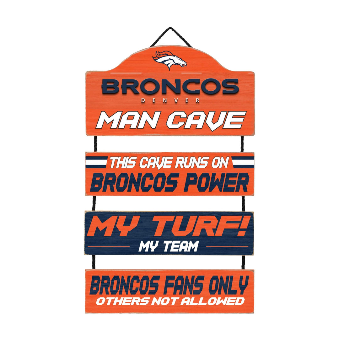 Dynasty Sports & Framing Signs/Plaques - Man Cave Dangle Denver Broncos Wooden Man Cave Dangle Sign