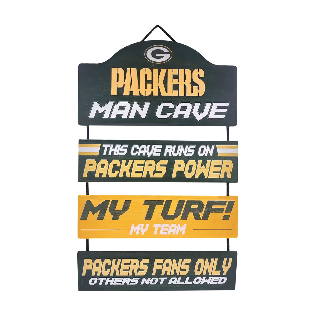 Dynasty Sports & Framing Signs/Plaques - Man Cave Dangle Green Bay Packers Wooden Man Cave Dangle Sign