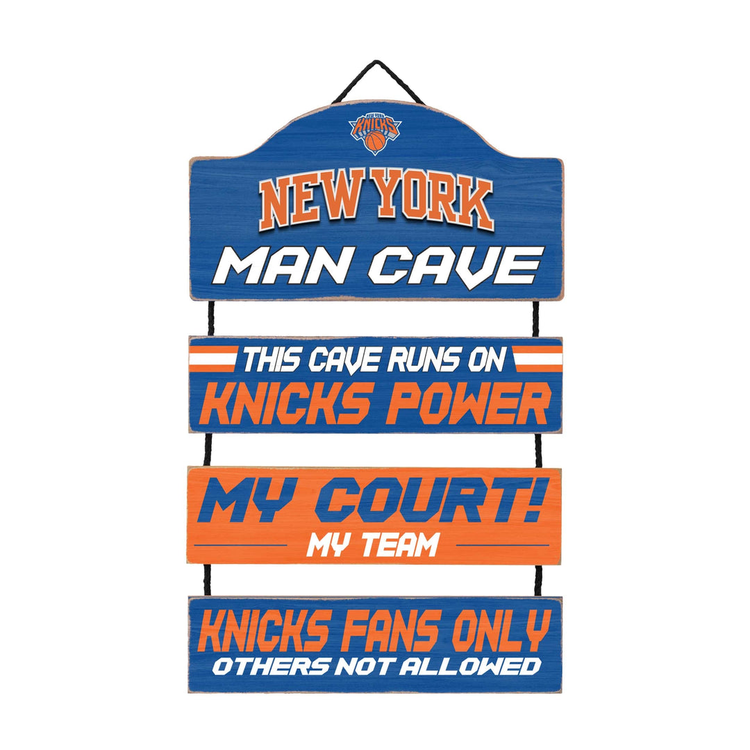 Dynasty Sports & Framing Signs/Plaques - Man Cave Dangle New York Knicks Wooden Man Cave Dangle Sign
