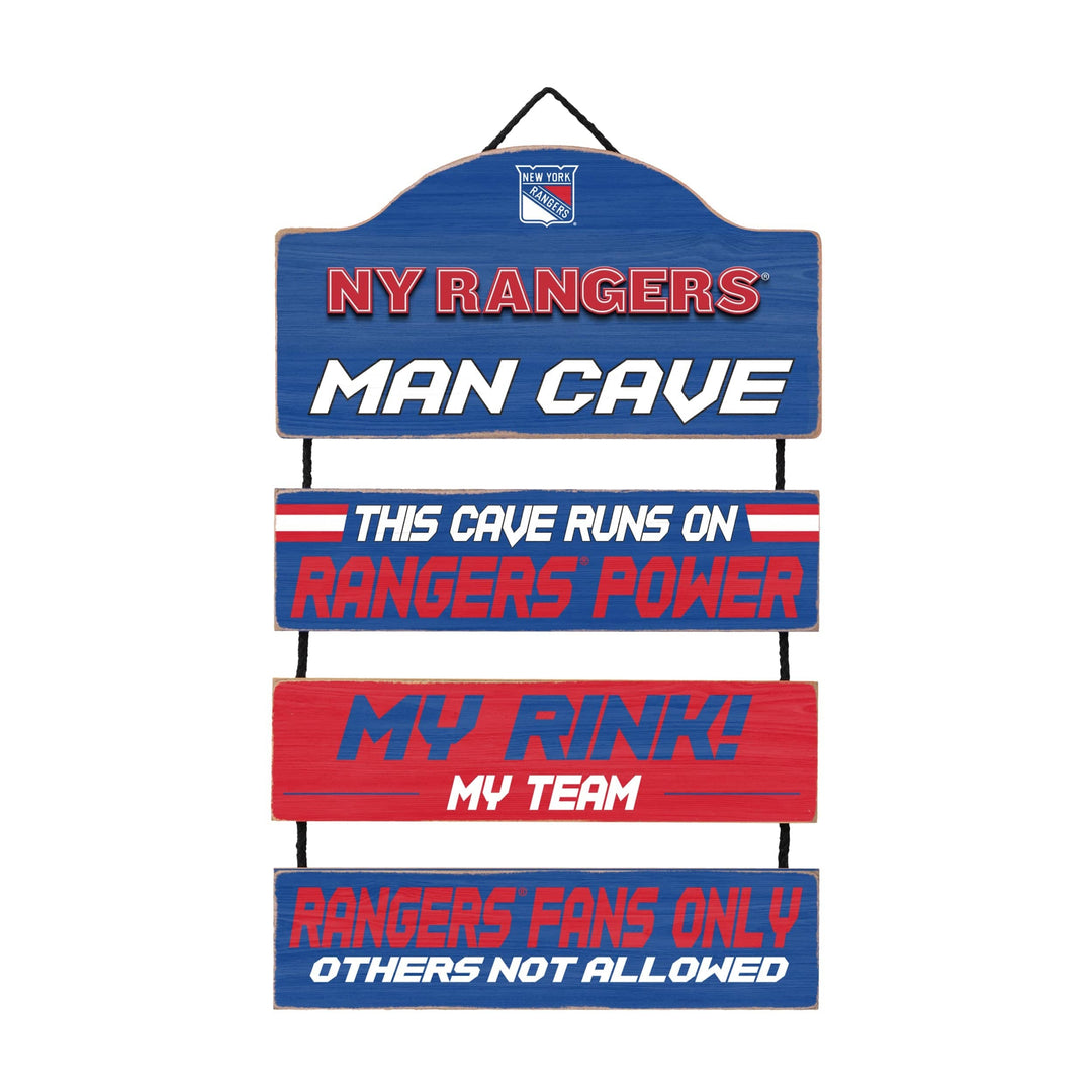 Dynasty Sports & Framing Signs/Plaques - Man Cave Dangle New York Rangers Wooden Man Cave Dangle Sign