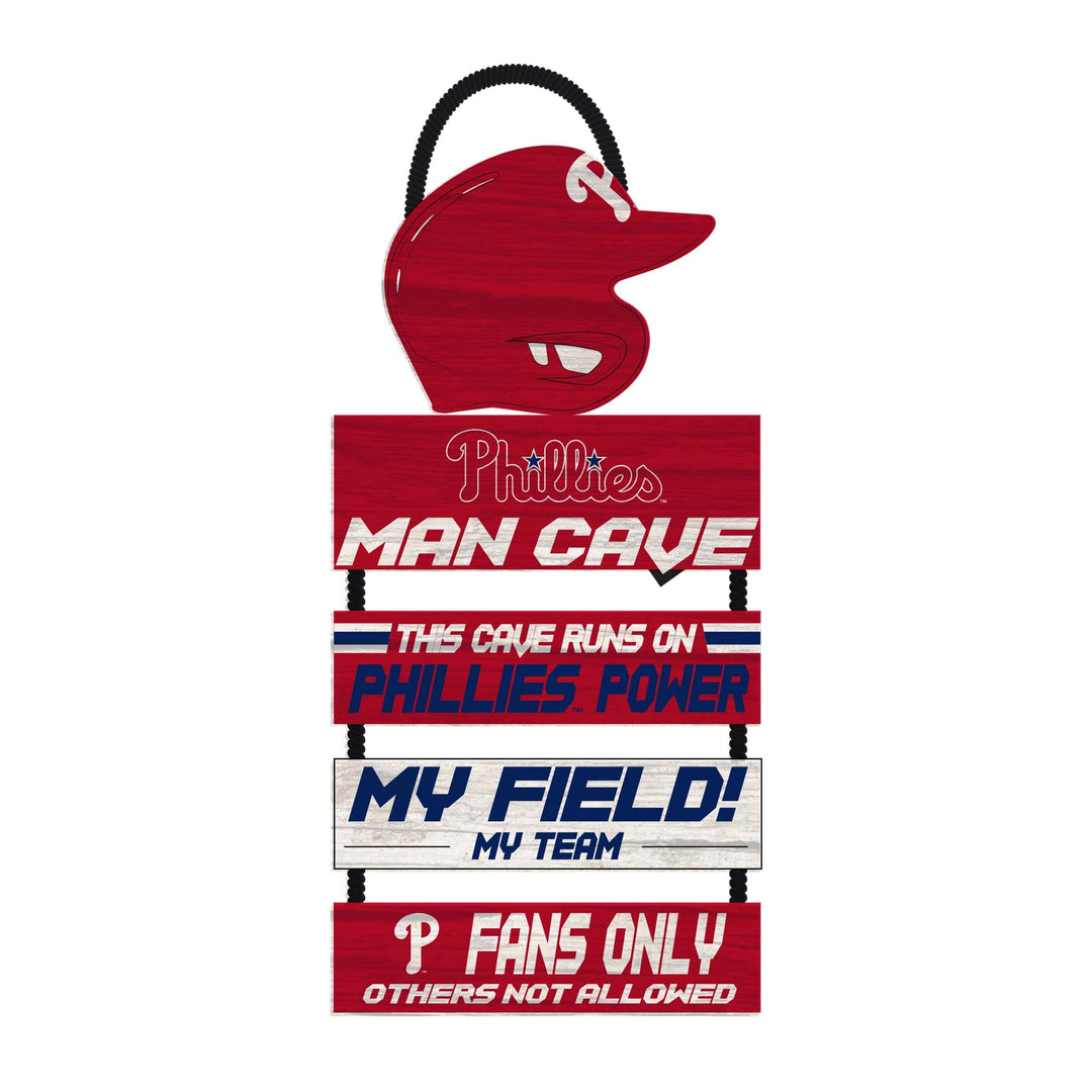 Dynasty Sports & Framing Signs/Plaques - Man Cave Dangle Philadelphia Phillies Wooden Helmet Man Cave Dangle Sign