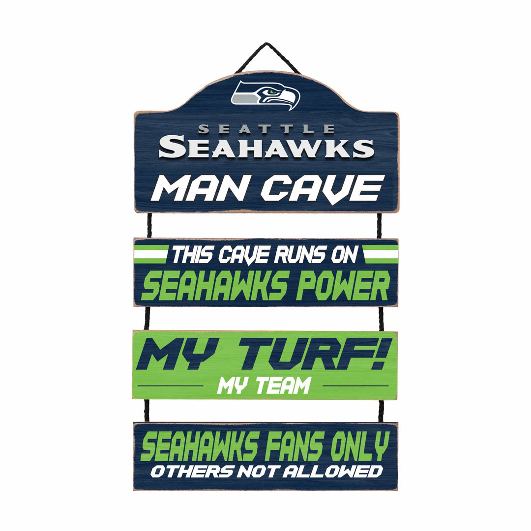 Dynasty Sports & Framing Signs/Plaques - Man Cave Dangle Seattle Seahawks Wooden Man Cave Dangle Sign