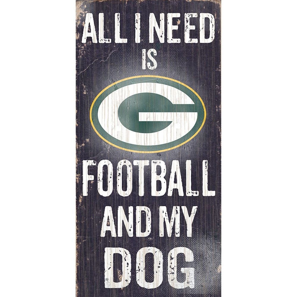 Dynasty Sports & Framing Signs/Plaques - Sports & My Dog Green Bay Packers Football and My Dog Wooden Sign