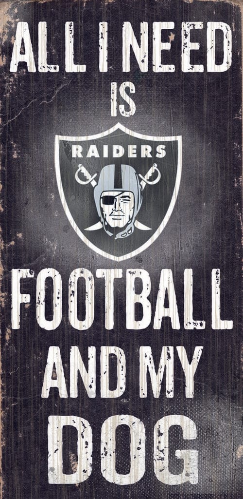 Dynasty Sports & Framing Signs/Plaques - Sports & My Dog Las Vegas Raiders Football and My Dog Wooden Sign