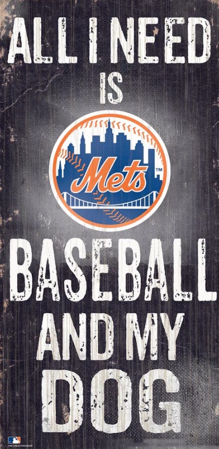 Dynasty Sports & Framing Signs/Plaques - Sports & My Dog New York Mets Baseball and My Dog Wooden Sign