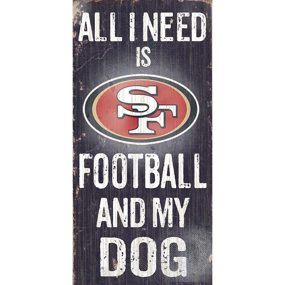 Dynasty Sports & Framing Signs/Plaques - Sports & My Dog San Francisco 49ers Football and My Dog Wooden Sign