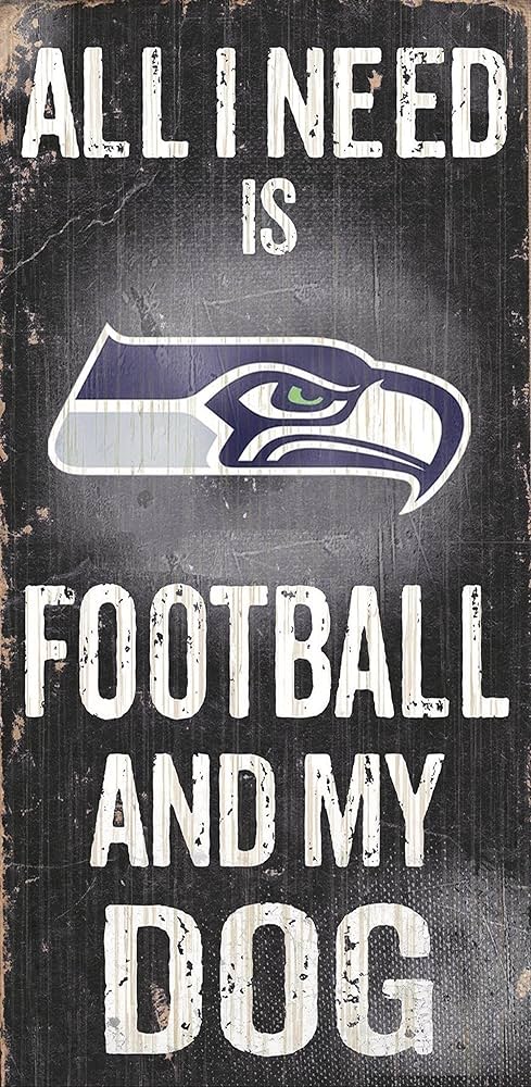 Dynasty Sports & Framing Signs/Plaques - Sports & My Dog Seattle Seahawks Football and My Dog Wooden Sign