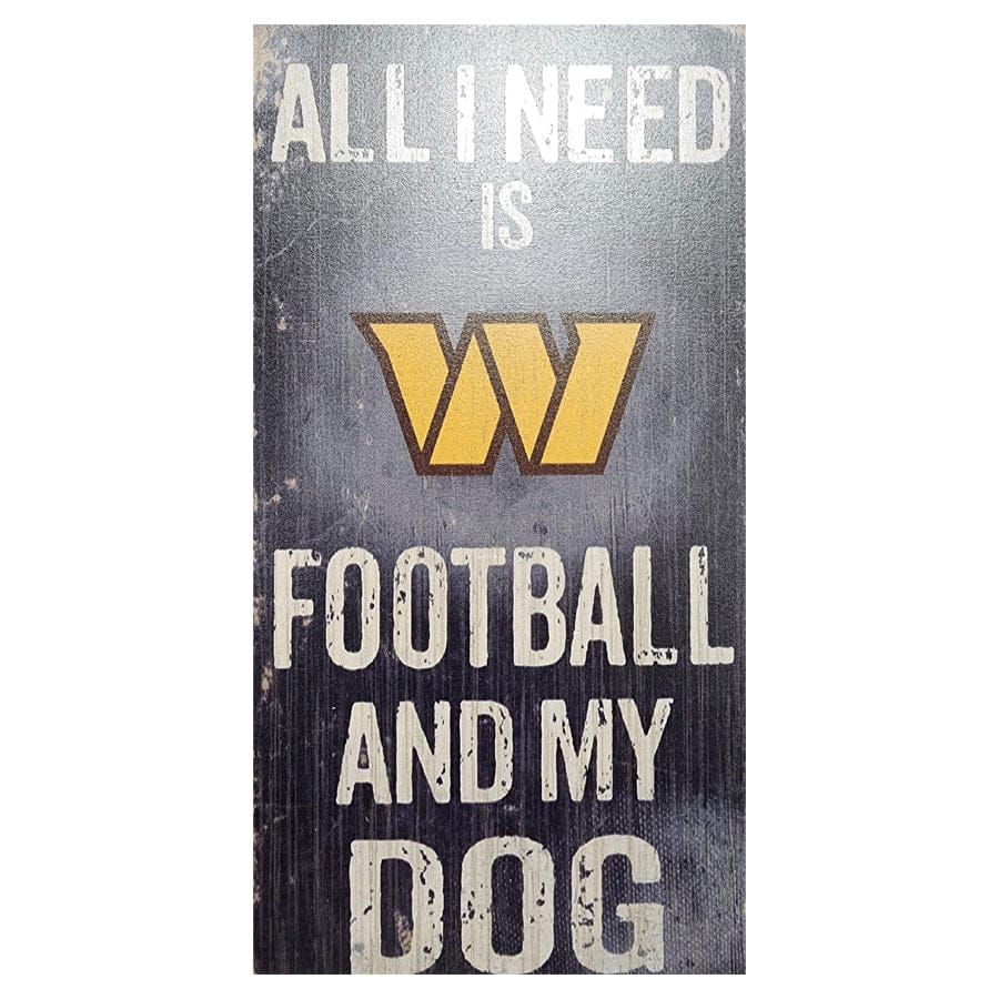Dynasty Sports & Framing Signs/Plaques - Sports & My Dog Washington Commanders Football and My Dog Wooden Sign
