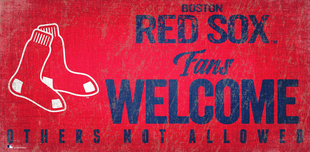 Dynasty Sports & Framing Signs/Plaques - Welcome Boston Red Sox Fans Welcome Wood Sign