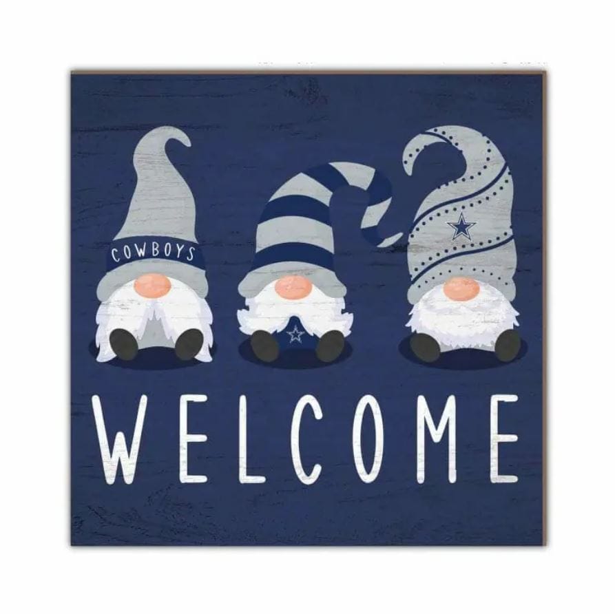 Dynasty Sports & Framing Signs/Plaques - Welcome Dallas Cowboys Gnome 10" Welcome Wood Sign