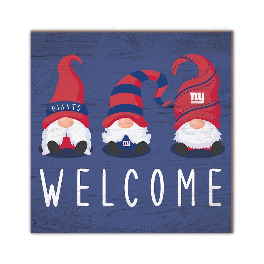 Dynasty Sports & Framing Signs/Plaques - Welcome New York Giants Gnome 10" Welcome Wood Sign
