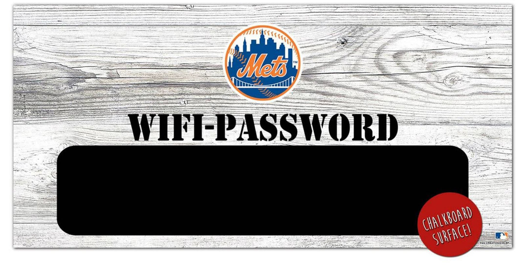 Dynasty Sports & Framing Signs/Plaques - Wifi New York Mets Wifi Password 6" x 12" Wood Sign