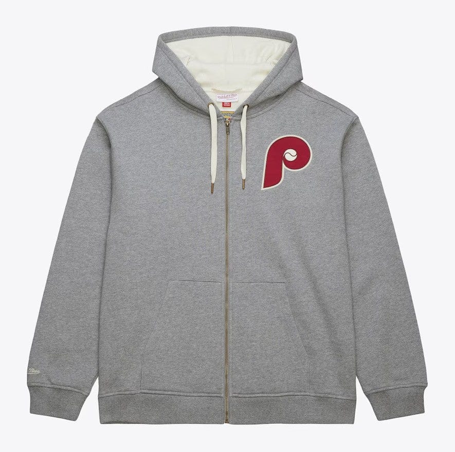 Dynasty Sports & Framing Sweatshirts, Hoodies, & Jackets - Baseball Small Philadelphia Phillies Mitchell & Ness Vintage Logo Playoff Win 2.0 Full-Zip Hoodie