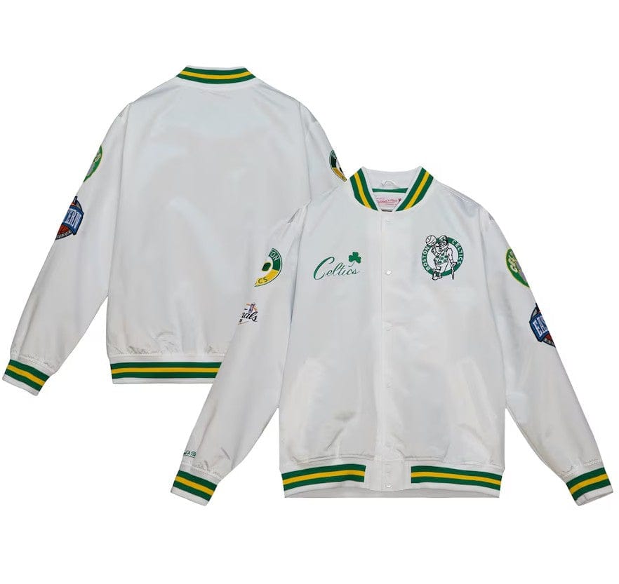 Dynasty Sports & Framing Sweatshirts, Hoodies, & Jackets - Basketball Small Boston Celtics Mitchell & Ness White City Collection Lightweight Satin Full-Snap Jacket