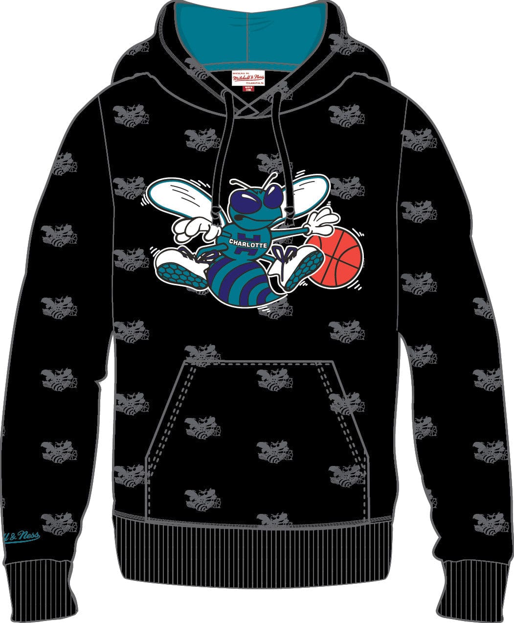 Dynasty Sports & Framing Sweatshirts, Hoodies, & Jackets - Basketball Small Charlotte Hornets Mitchell & Ness All Over Print Fleece Hoodie