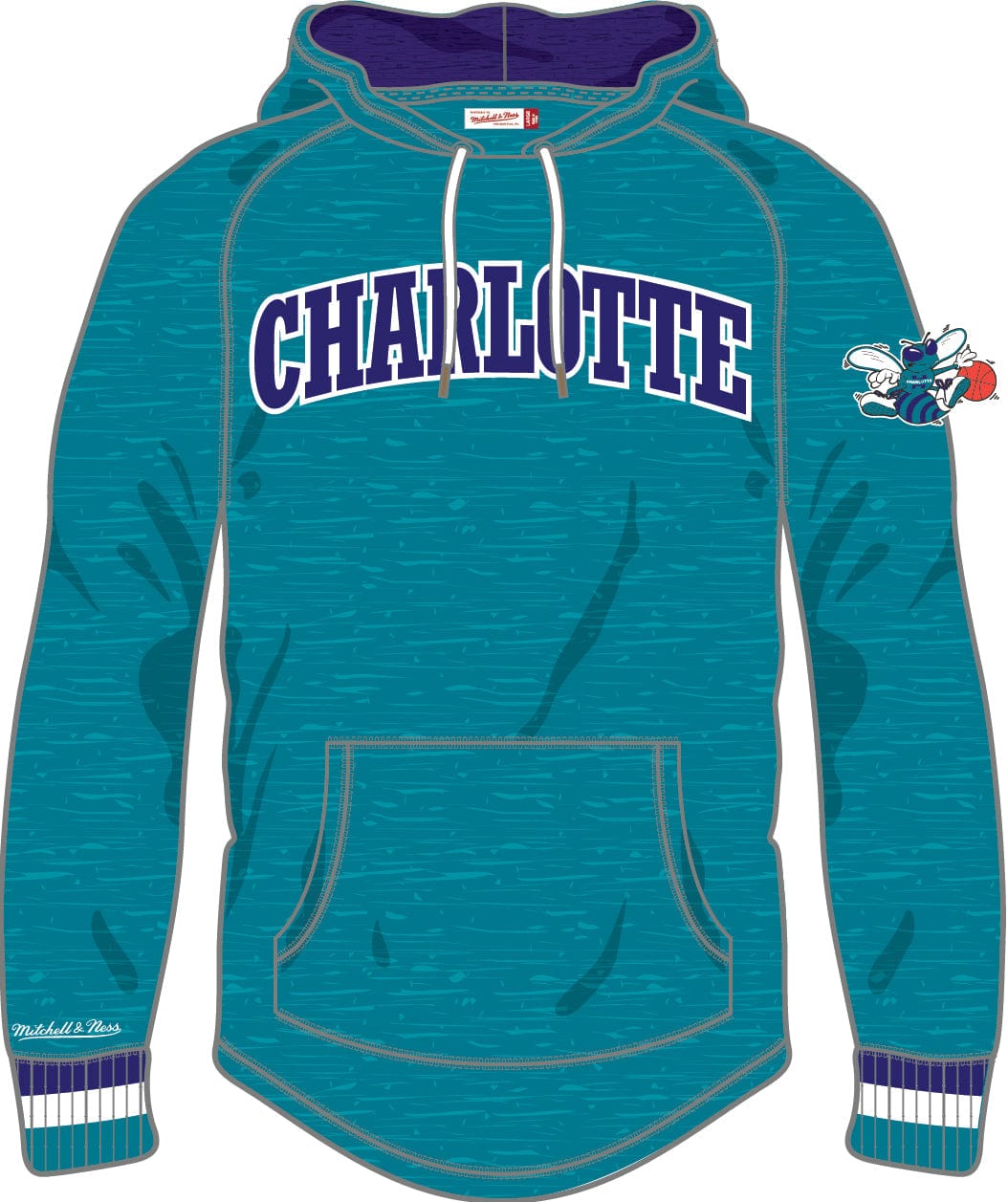 Dynasty Sports & Framing Sweatshirts, Hoodies, & Jackets - Basketball Small Charlotte Hornets Mitchell & Ness Legendary Slub Long-Sleeve Hoodie