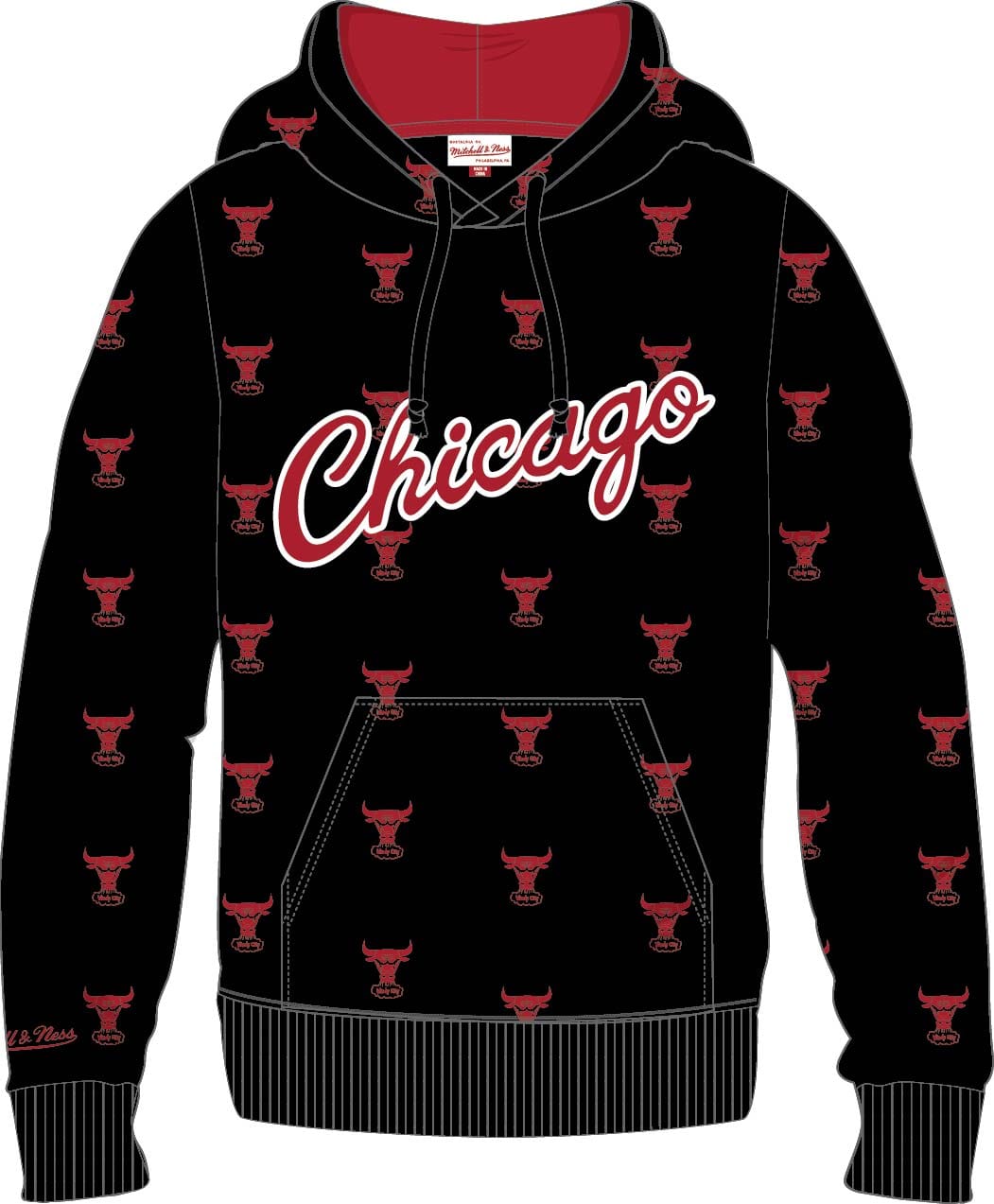 Dynasty Sports & Framing Sweatshirts, Hoodies, & Jackets - Basketball Small Chicago Bulls Mitchell & Ness All Over Print Fleece Hoodie