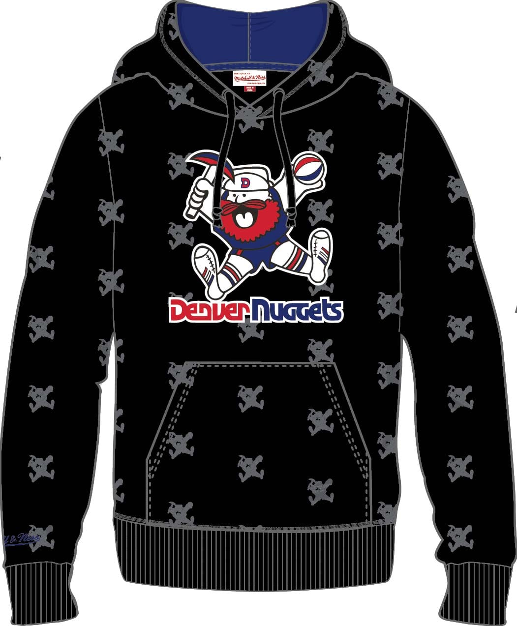 Dynasty Sports & Framing Sweatshirts, Hoodies, & Jackets - Basketball Small Denver Nuggets Mitchell & Ness All Over Print Fleece Hoodie
