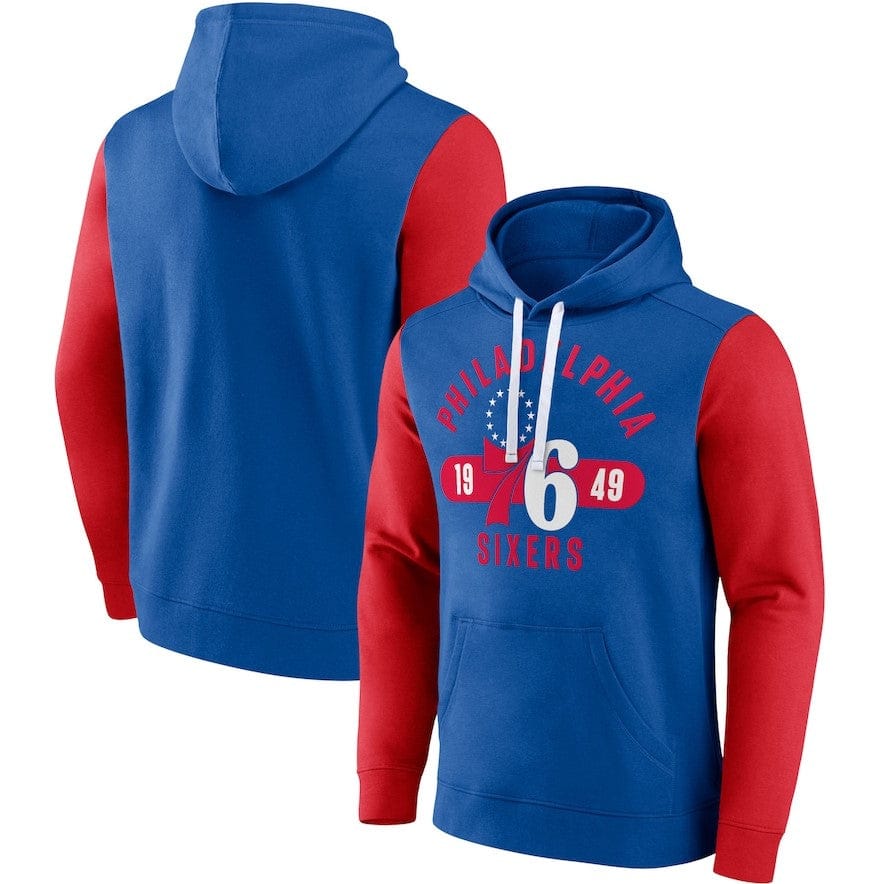 Dynasty Sports & Framing Sweatshirts, Hoodies, & Jackets - Basketball Small Philadelphia 76ers Bold Attack Pullover Hoodie - Royal/Red