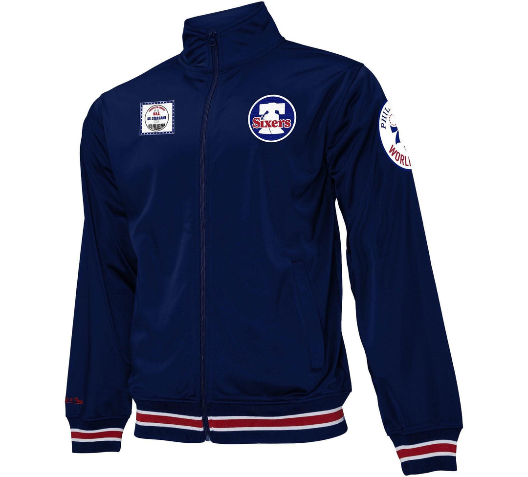 Dynasty Sports & Framing Sweatshirts, Hoodies, & Jackets - Basketball Small Philadelphia 76ers Mitchell & Ness Blue Champ City Track Jacket