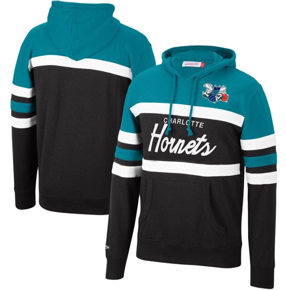 Dynasty Sports & Framing Sweatshirts, Hoodies, & Jackets - Basketball Small / Teal & Black Charlotte Hornets Mitchell & Ness Head Coach Hoodie