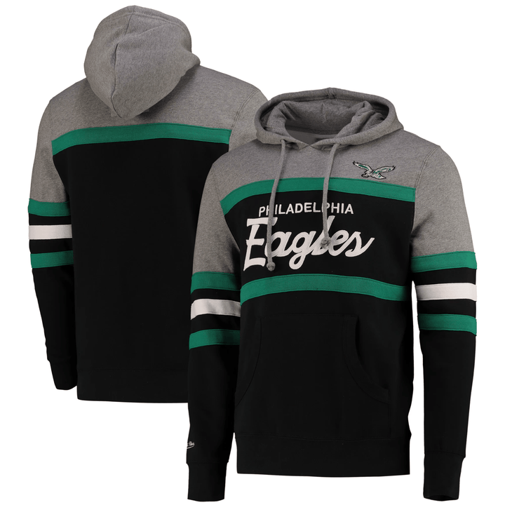 Dynasty Sports & Framing Sweatshirts, Hoodies, & Jackets - Football Small / Black & Gray Philadelphia Eagles Mitchell & Ness Head Coach Hoodie