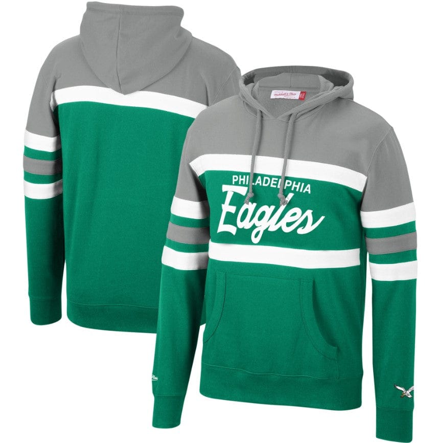 Dynasty Sports & Framing Sweatshirts, Hoodies, & Jackets - Football Small / Gray & Kelly Green Philadelphia Eagles Mitchell & Ness Head Coach Hoodie