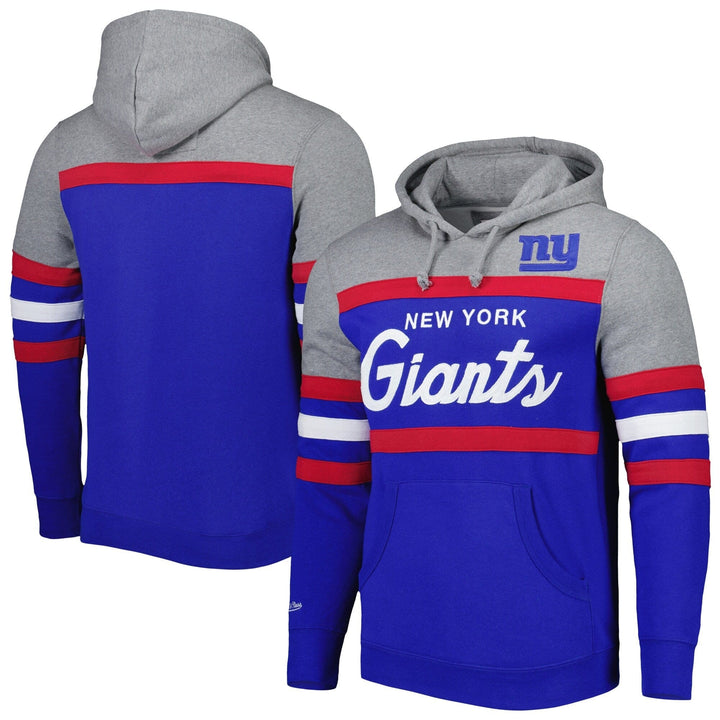 Dynasty Sports & Framing Sweatshirts, Hoodies, & Jackets - Football Small / Gray & Royal Blue New York Giants Mitchell & Ness Head Coach Hoodie