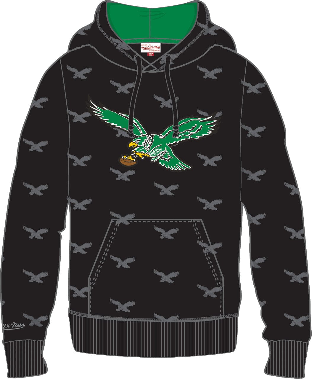 Dynasty Sports & Framing Sweatshirts, Hoodies, & Jackets - Football Small Philadelphia Eagles Mitchell & Ness All Over Print Fleece Hoodie