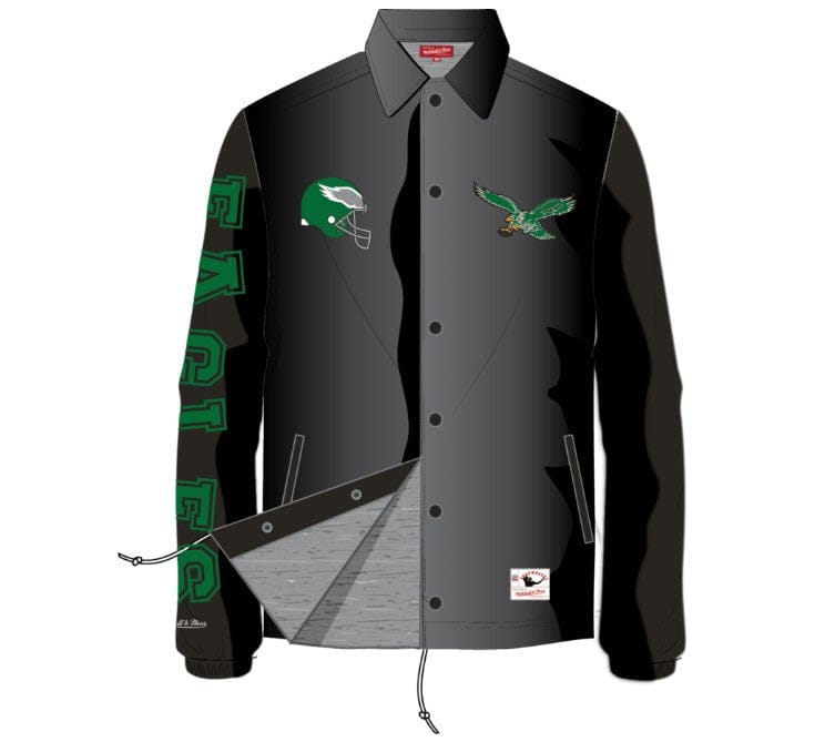 Dynasty Sports & Framing Sweatshirts, Hoodies, & Jackets - Football Small Philadelphia Eagles Mitchell & Ness Throwback Coaches Classic Raglan Full-Snap Windbreaker Jacket
