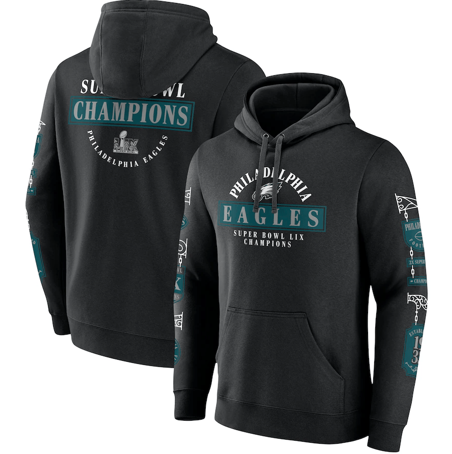 Dynasty Sports & Framing Sweatshirts, Hoodies, & Jackets - Football Small Philadelphia Eagles Super Bowl LIX Champions Black Pullover Hoodie