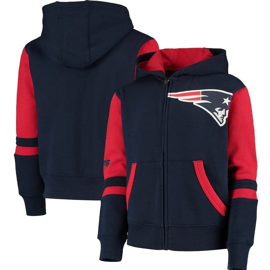 Dynasty Sports & Framing Sweatshirts, Hoodies, & Jackets - Football Youth Small New England Patriots Youth Stadium Full-Zip Hoodie - Navy