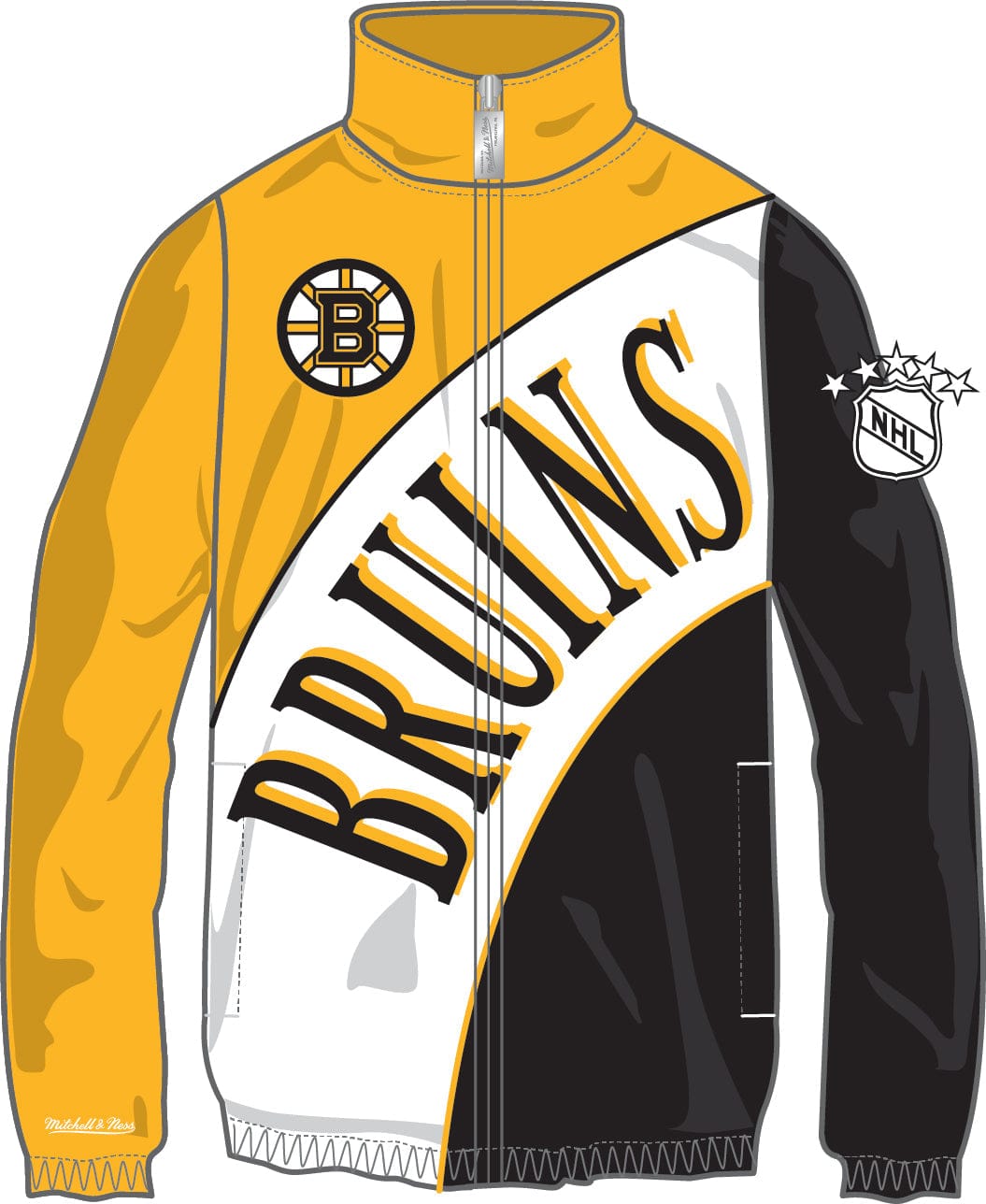 Dynasty Sports & Framing Sweatshirts, Hoodies, & Jackets - Hockey Small Boston Bruins Mitchell & Ness Arched Retro Lined Windbreaker