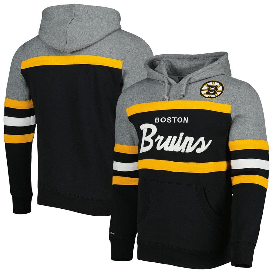 Dynasty Sports & Framing Sweatshirts, Hoodies, & Jackets - Hockey Small / Gray & Black Boston Bruins Mitchell & Ness Head Coach Hoodie